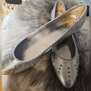 Beacon Silver Studded Women's Flats